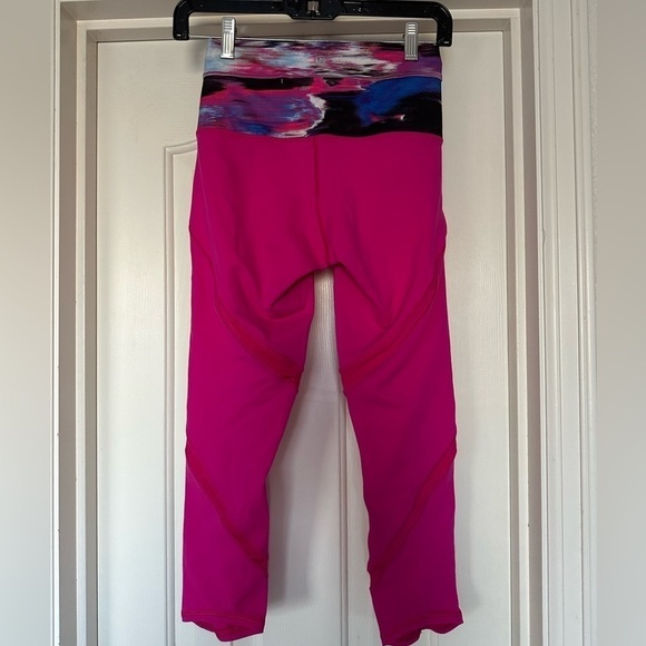 Lululemon Hi Rise Wunder Under Crop Barbie Pink Jewelled Magenta Pigment Wind 4 - Picture 2 of 10